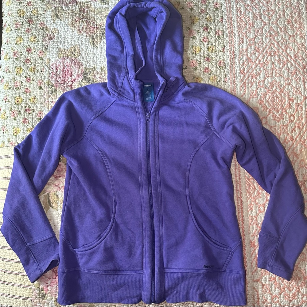 Reebok Purple Full-Zip Hoodie women’s large